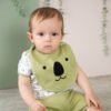 Organic Cotton Koala Bib - Green - Image 2