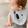 Organic Cotton Koala Bib - Grey Marle - Image 3
