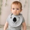 Organic Cotton Koala Bib - Navy - Image 2
